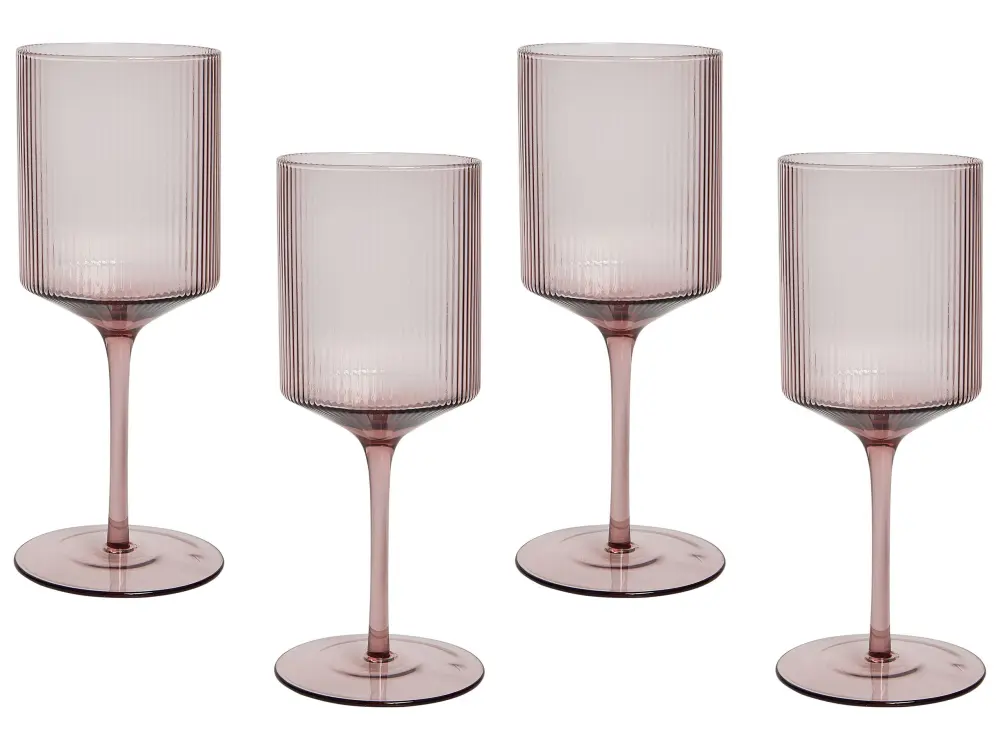 Set 4 Wine Glasses AMETHYST Pink