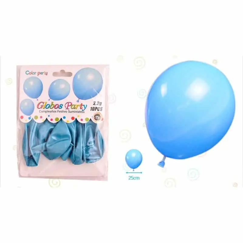 Decoración Temática Brillante Globos 30 cm azul