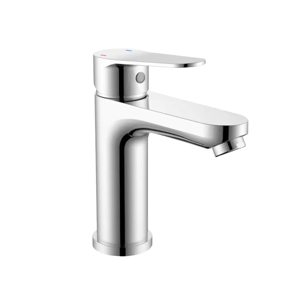Aica grifo lavabo monomando altura salida 90mm plata brillante acero inoxi