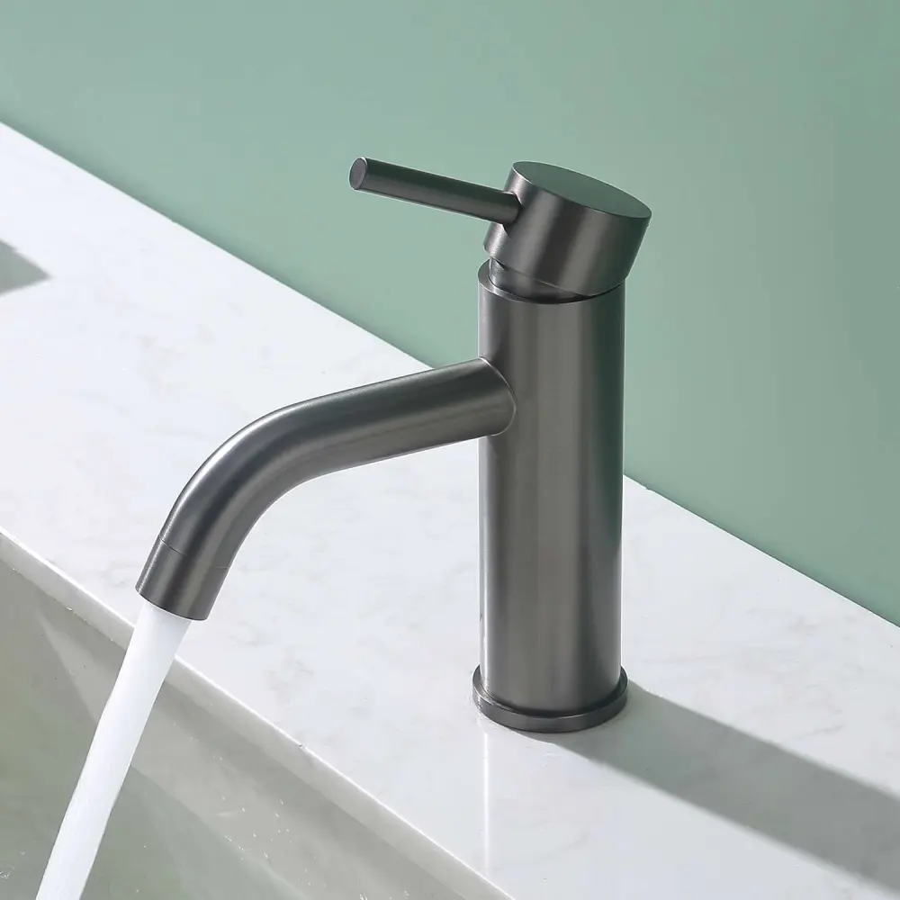 Grifo monomando lavabo sky bath black gun metal inox s304 serie rock