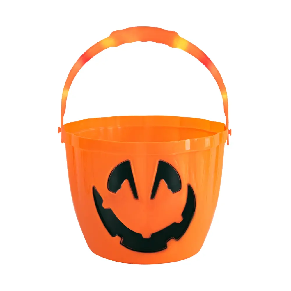 Cesta de dulces de Halloween con mango iluminado.