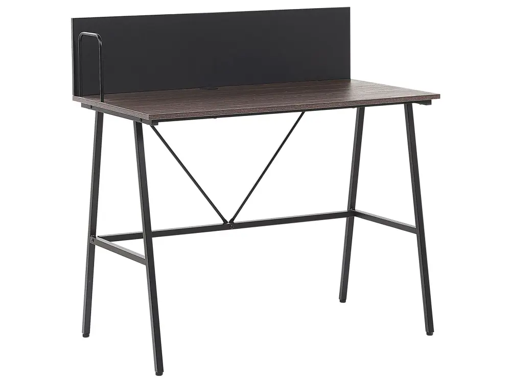Home Office Desk Dark Wood HASTINGS
