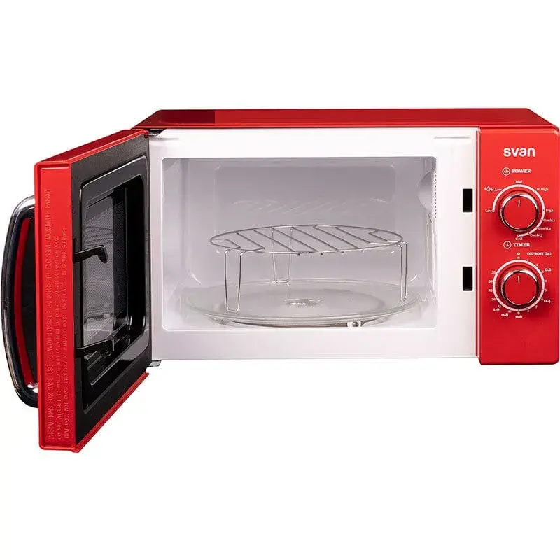 Microondas Svan SVMW730RR 700W mecánico con grill rojo