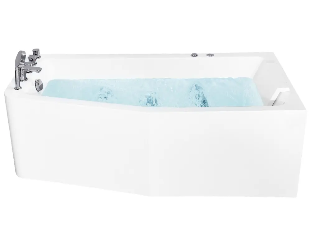 Left Hand Whirlpool Corner Bath 1700 x 800 mm White TALITA