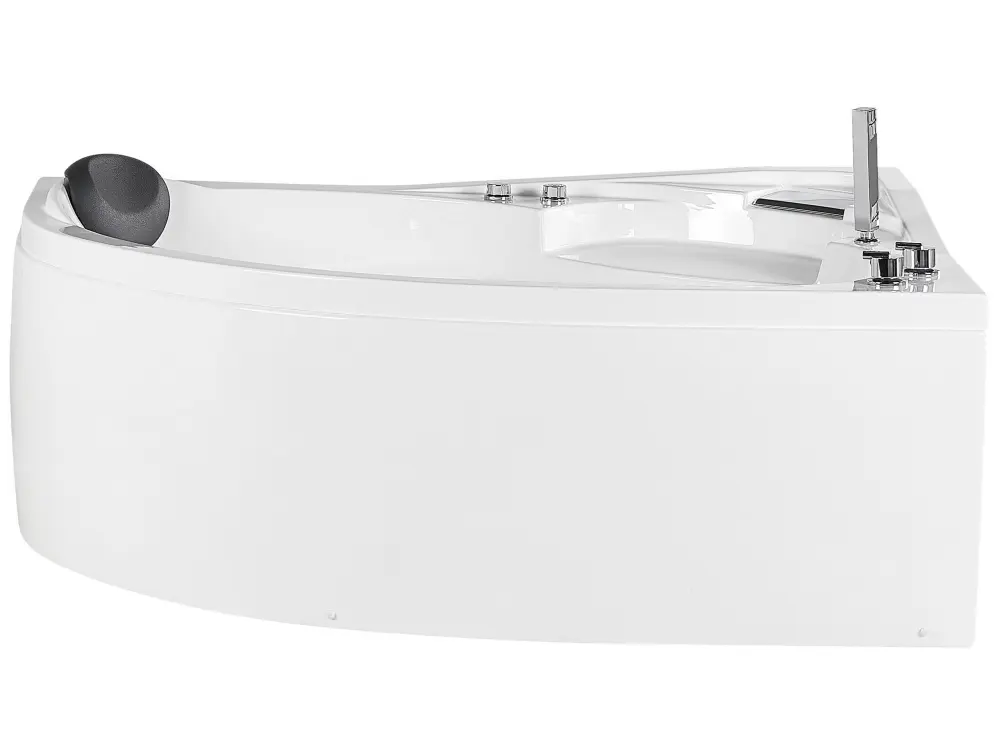 Left Hand Whirlpool Corner Bath LED 1500 x 1000 mm White NEIVA