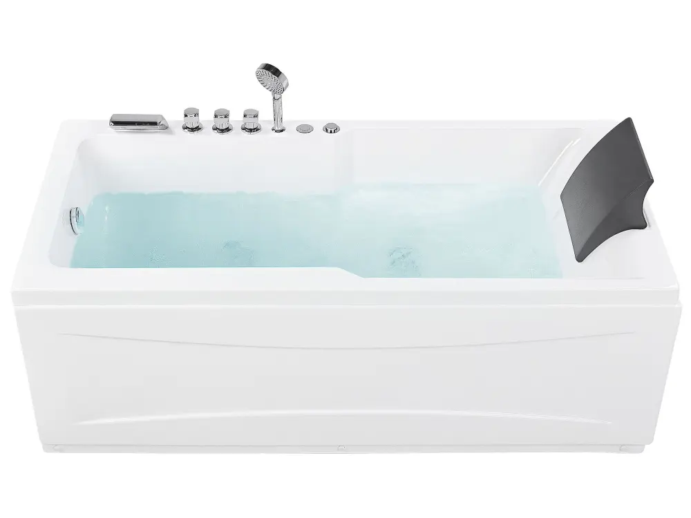 Right Hand Whirlpool Bath LED 1690 x 810 mm White ARTEMISA