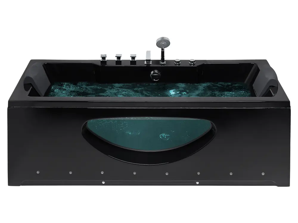 Whirlpool Bath LED 1700 x 800 mm Black HAWES