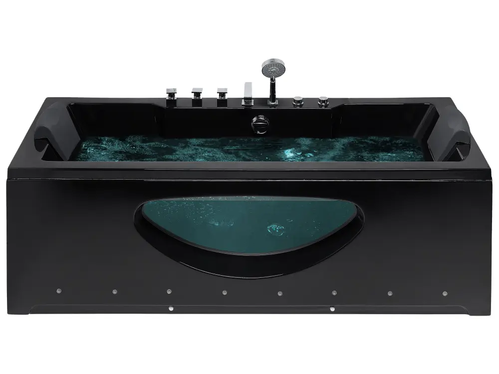 Whirlpool Bath LED 1800 x 800 mm Black HAWES