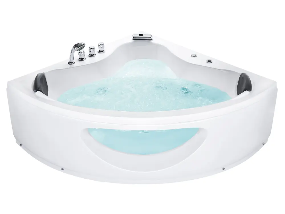 Whirlpool Corner Bath LED 1900 x 1380 mm cm White TOCOA