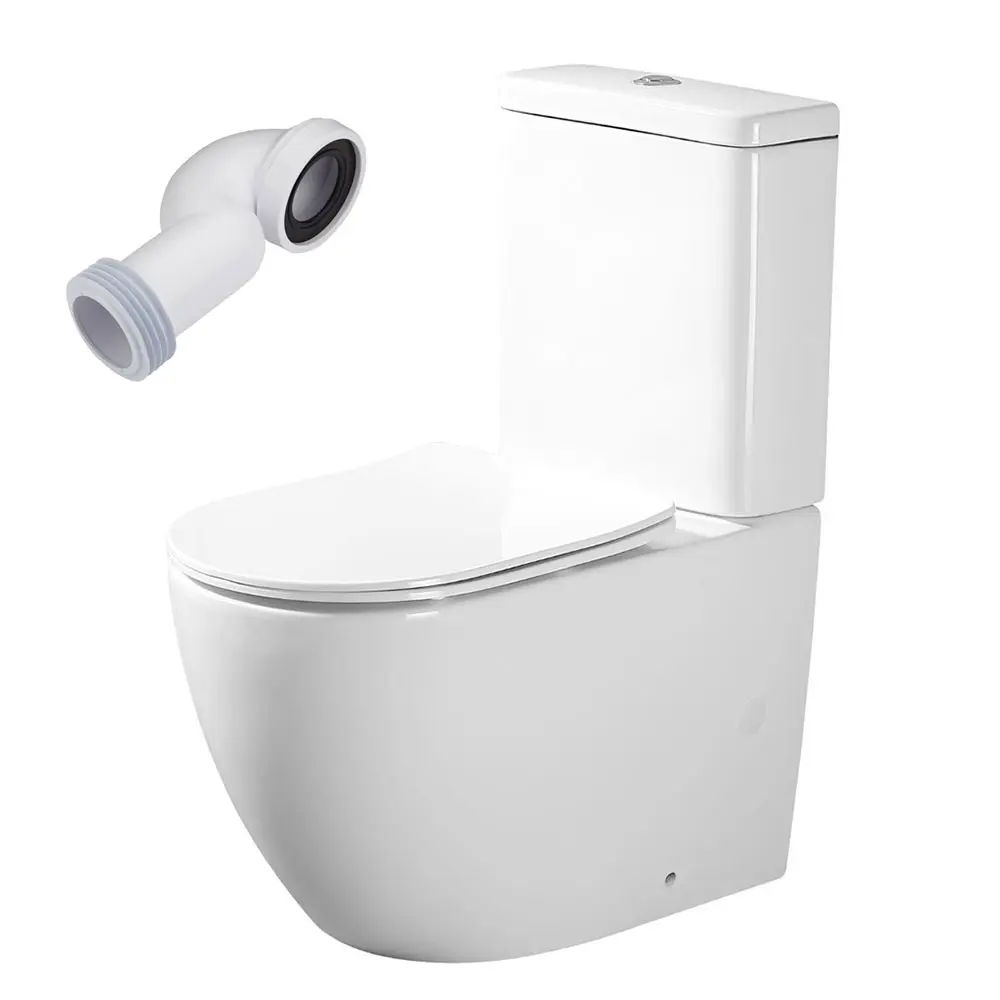 Inodoro al suelo | rimless | salida dual asiento y codo incluido Brico Plaza