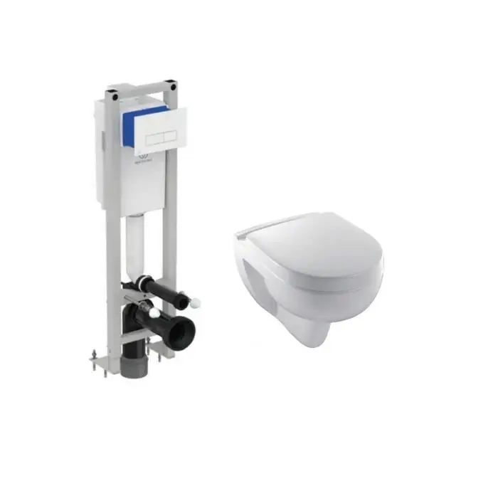 Bundle definitivo inodoro suspendido ideal estándar placa blanca + asiento inod