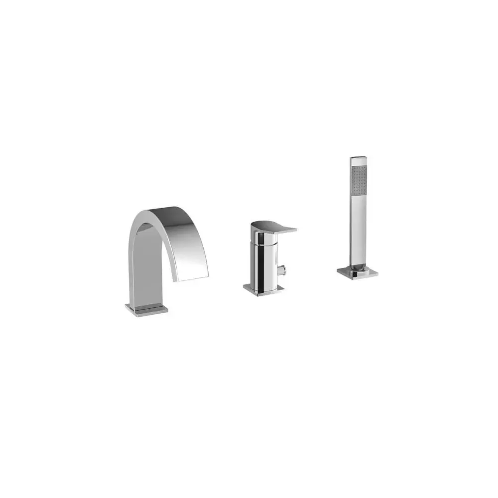 Miscelatore bordo vasca con deviatore serie Abatible modello TI040ST steel looking Paffoni