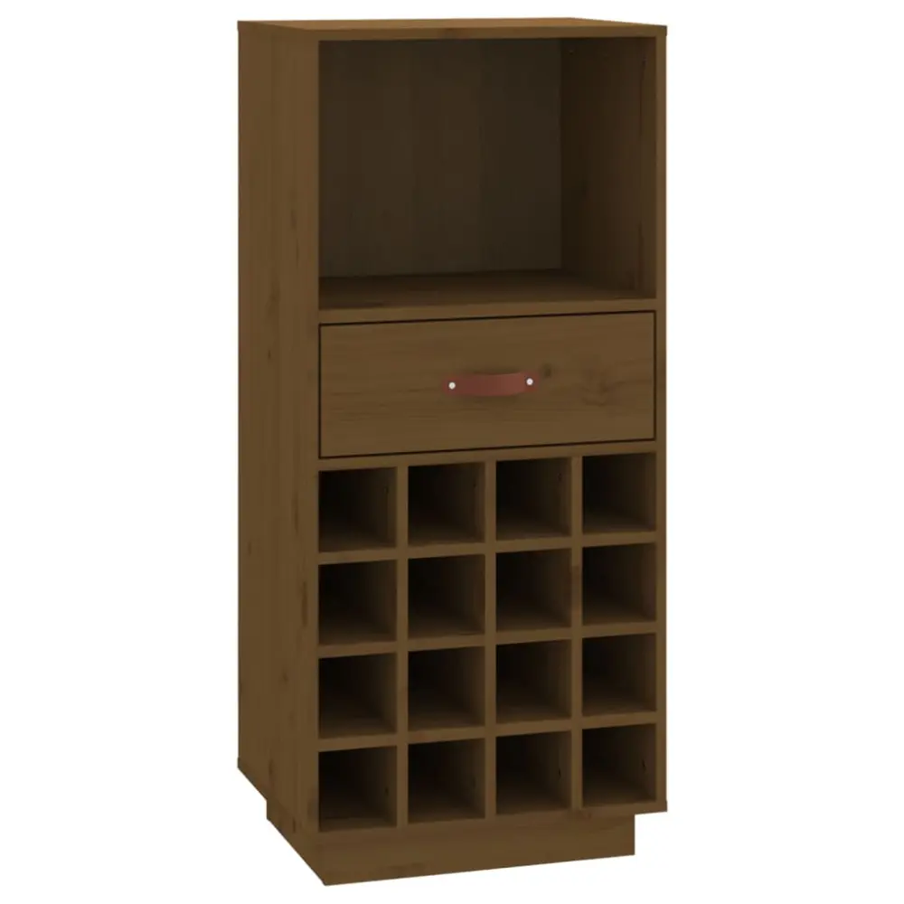 vidaXL botellero de madera maciza de pino marrón miel 45x34x100 cm con 5 ños de Garantí