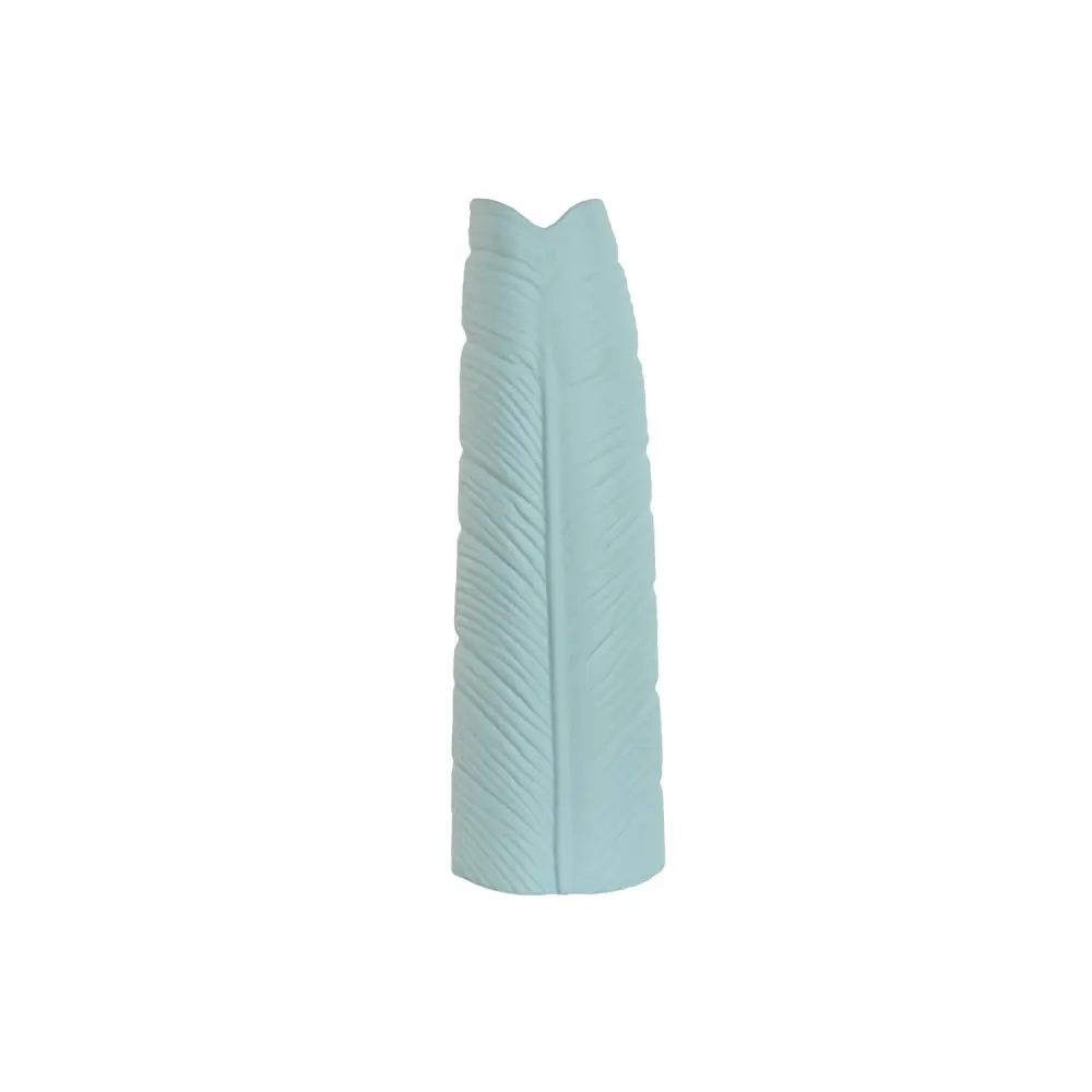 JARRON GRES 22X15X70 HOJA AZUL CELESTE