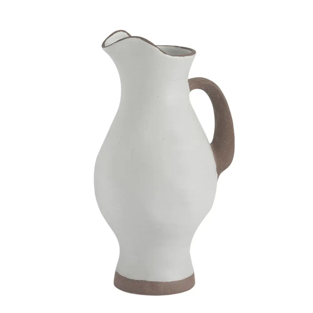 Recipiente para Flores Jarrón estilo jarra de cerámica blanco