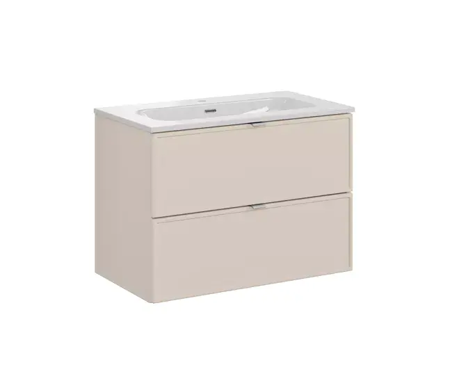 Mueble lavabo individual encastrado 80cm Alba Cachemira en Acero Inoxidable