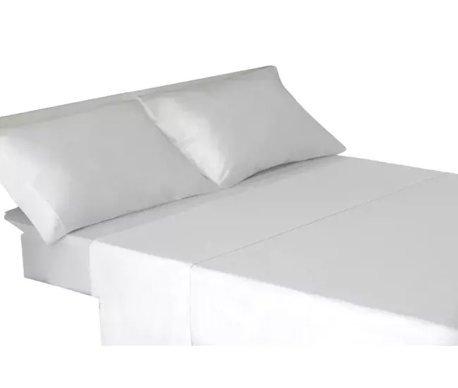 Fundas de almohada bordadas Juego Sábanas Cuatro Piezas 100% Algodón Blanco Cama 150cm Donegal Collections