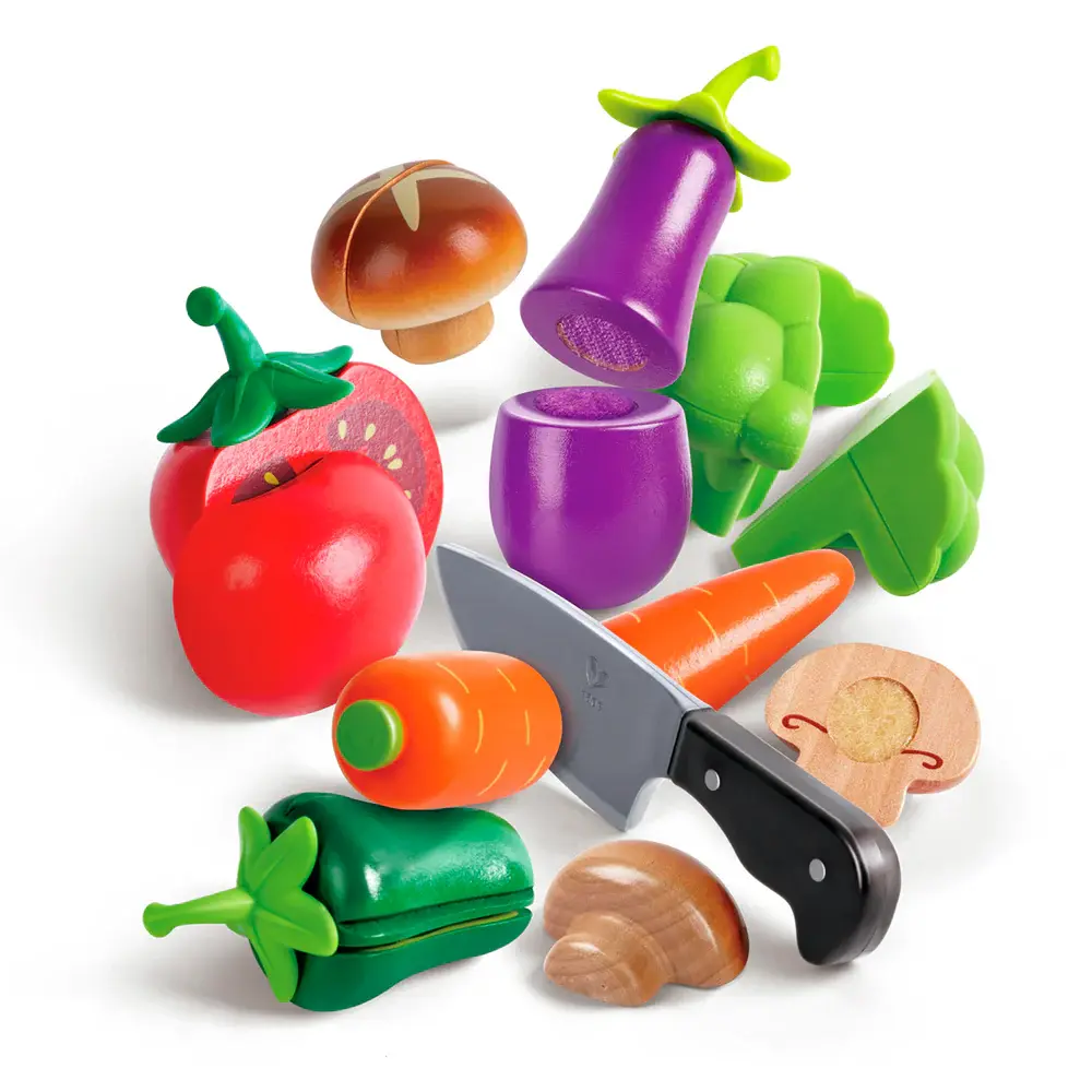 Abrelatas Manual Juego de verduras de madera Hape