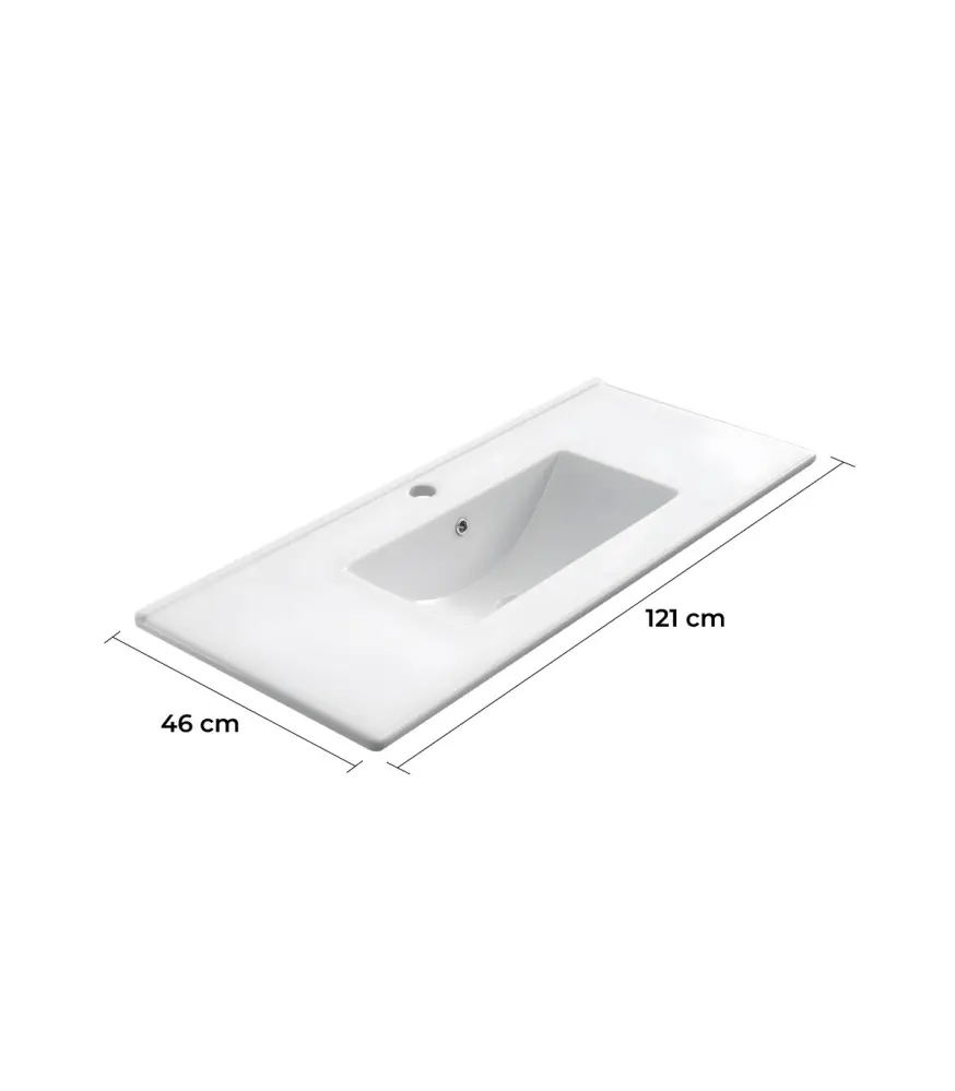 Encimera de porcelana blanca de 120 cm