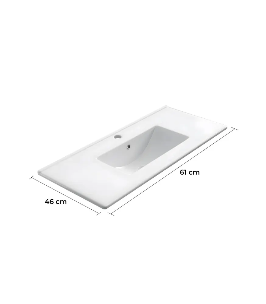 Encimera de porcelana blanca de 60 cm