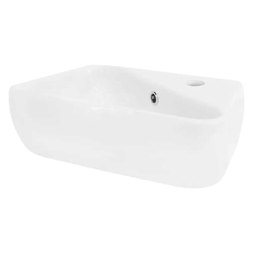 Lavabo forma cuadrada 45x27x13 cm cerámica blanca diseño ml Ml-design