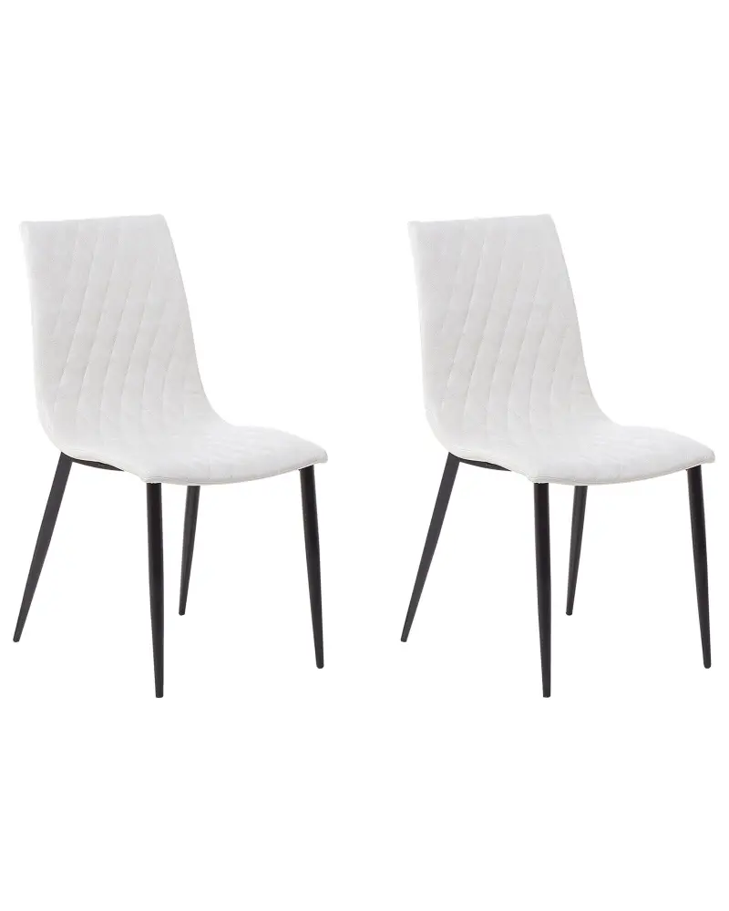Set 2 Dining Chairs Faux Leather Cream MONTANA