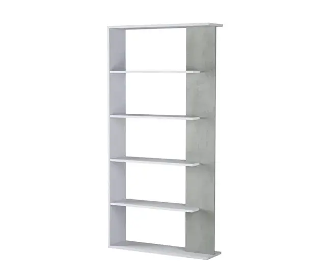 Dblanc Librerí, Librerí de doble cara con 5 estantes, Estante divisorio para oficina o dormitorio, 90x25h180 cm, Blanco ...