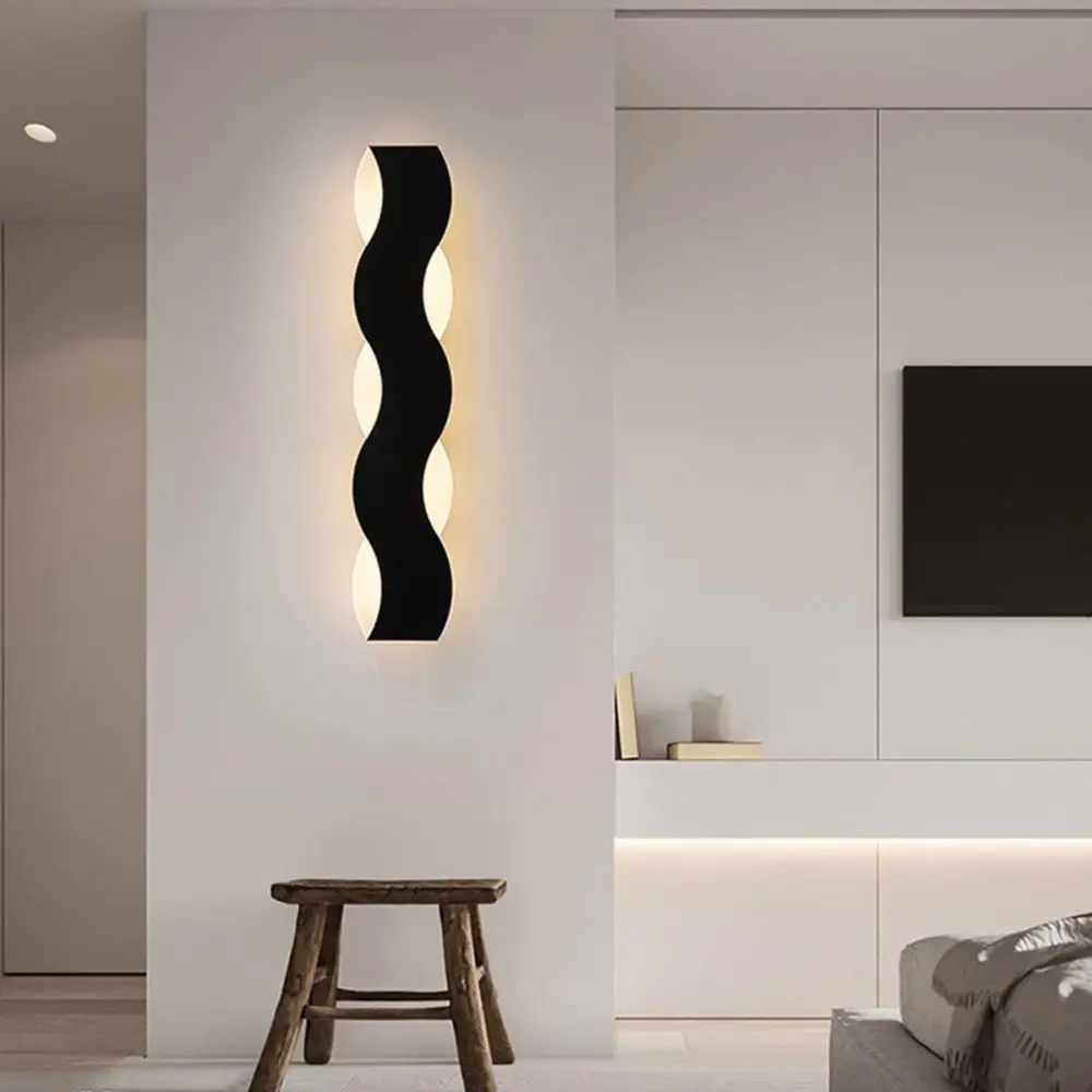 APLIQUE DE MURO INTERIOR NEGRO LED TRES TONOS DE LUZ ONDRA Fácil Instalación