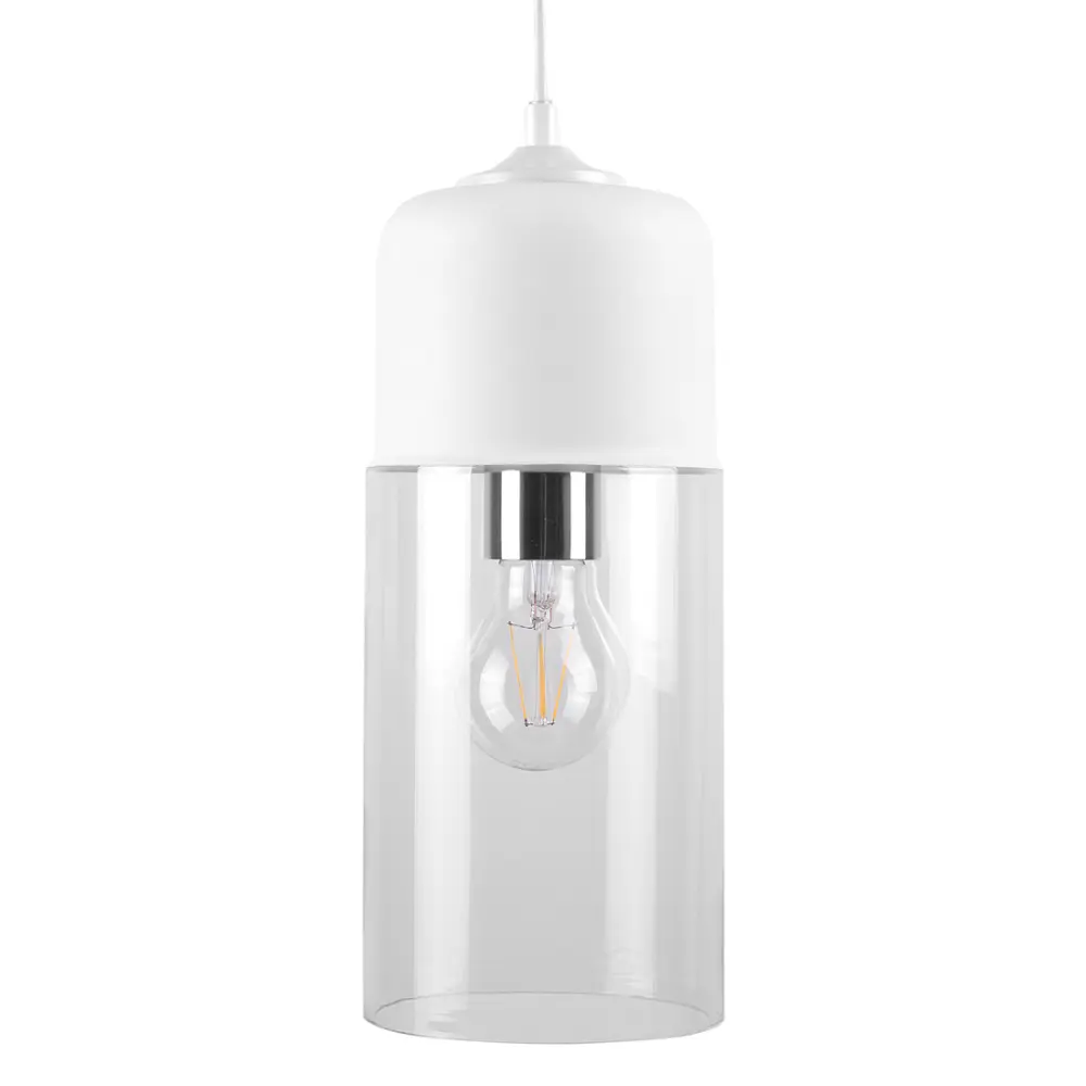 Lámpara de techo blanco/cristal transparente purus para Fachada de Casa