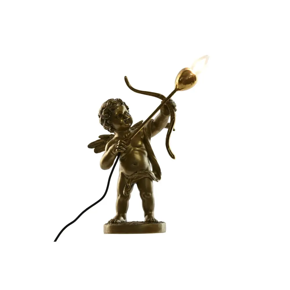 LAMPARA SOBREMESA RESINA 31:5X22X47 CUPIDO DORADO