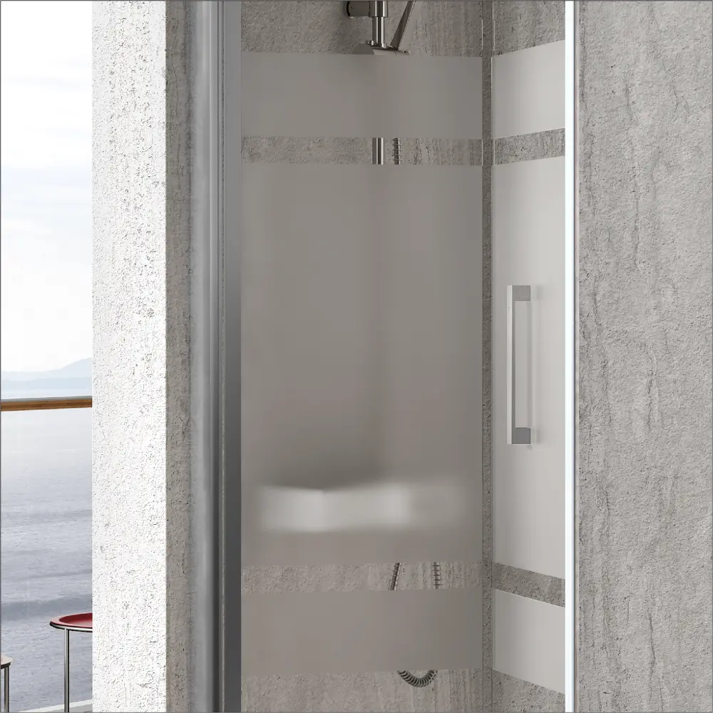Puerta plegable s300 con serigrafiado 90 cm c/lat. 67 - 69 cm Kassandra