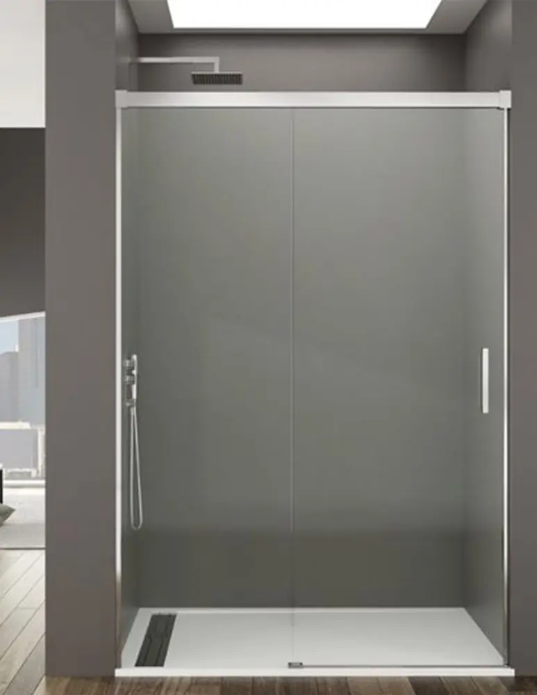 Mampara de ducha Frontal BASIC 1+1 135-140cm Transparente perfil Cromo Ducha.es