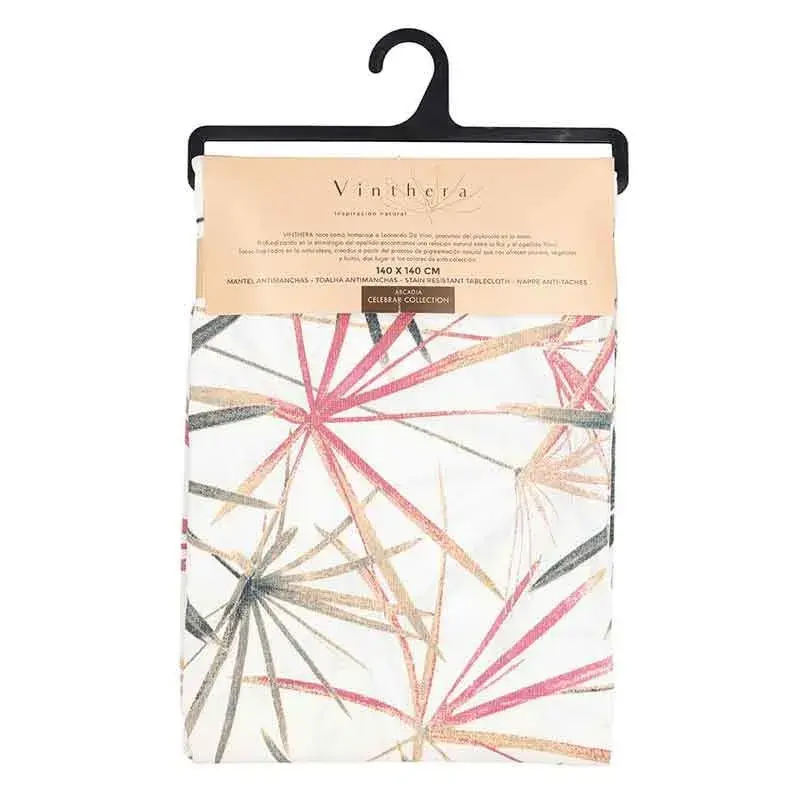 Mantel antimanchas Arcadia Vinthera blanco 140x140 cm con Certificación Oeko-Tex