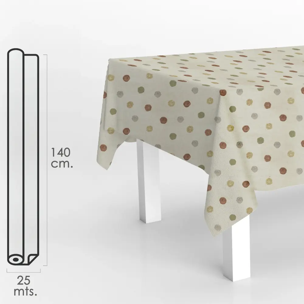 Mantel Individual Mantel Hule Rollo Modelo Feria Impermeable Antimanchas PVC 140 cm. x 25 metros. Rollo Recortable. Interi...