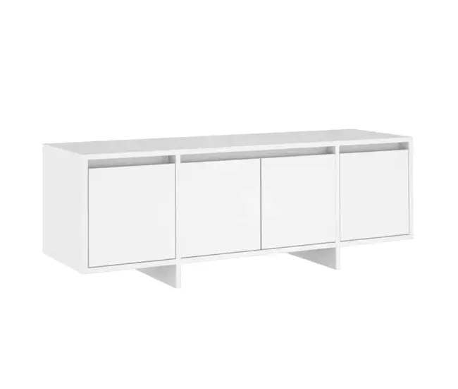 Mueble TV - Mesa de TV - Mueble para televisión madera contrachapada blanco 120x30x40,5 cm con Almacenamiento para Mandos
