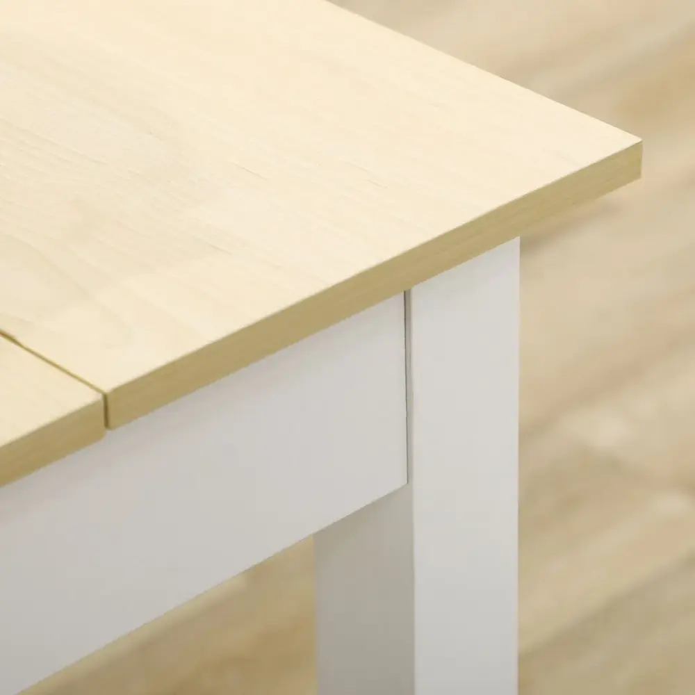 Mesa de comedor Coconut Homcom rectangular blanco/natural 75x119x70 cm