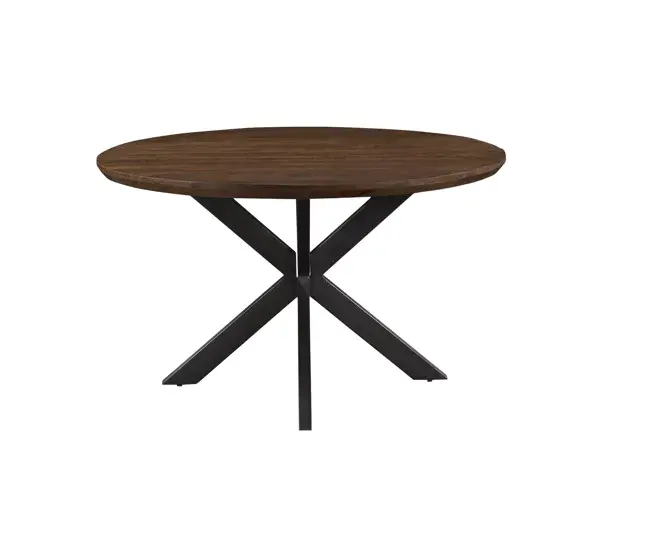 Consola Entrada Mesa de comedor redonda D130, madera nogal