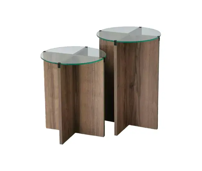 Mesa de café Dlancion, Mesa de centro baja, Revistero para sofá, Estante de la sala de estar, 40x40h60 cm, Nuez | Garant...