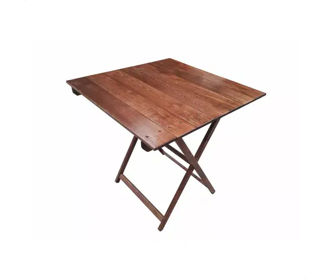 Mesa Velador de haya plegable, acabado en nogal 70x50x76 cm con Cojines Incluidos