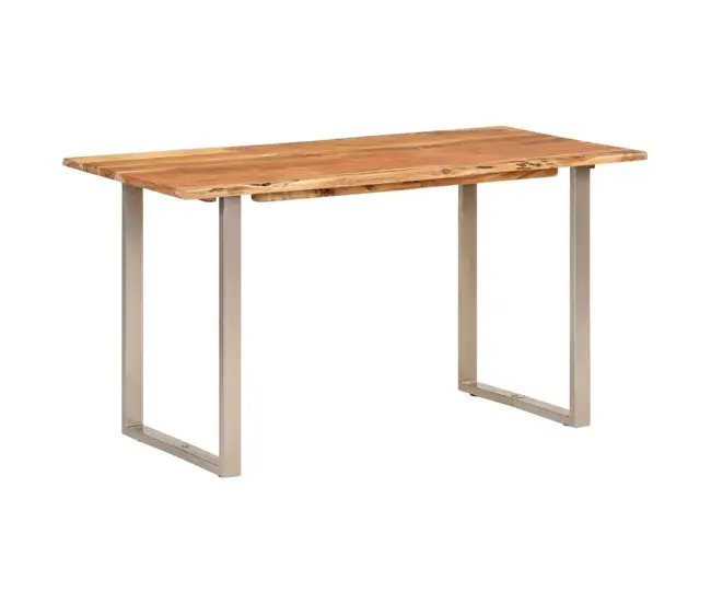 Puff Otomano vidaXL Mesa de comedor de madera maciza de acacia 140x70x76 cm