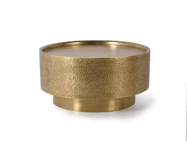 Mesa aluminio y bronce color dorado 40x80x80