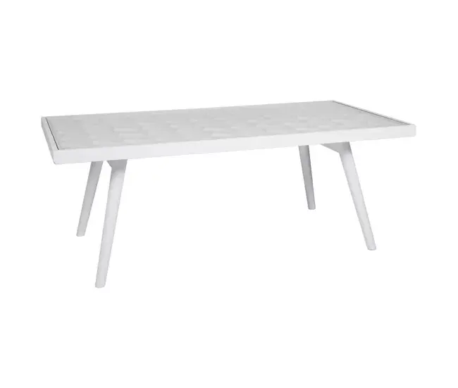 Mesa auxiliar de madera lacado blanco 125x65x48