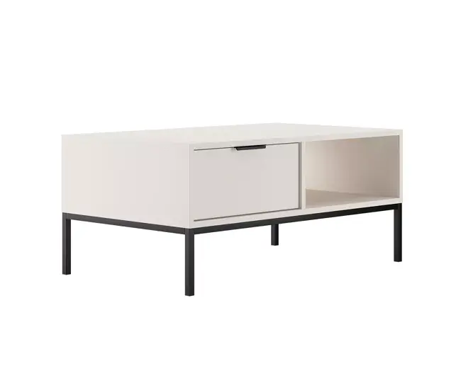 Mesa de centro 100 cm Seattle Blanco Patas negras
