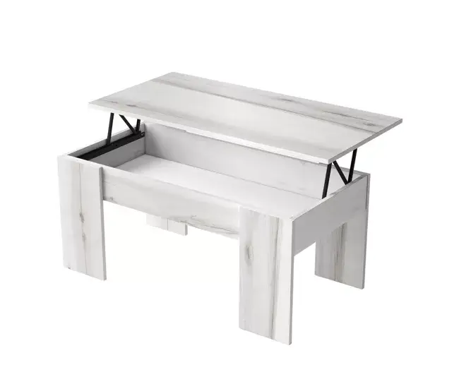 Mesa de Centro Elevable Low Estilo Contemporáneo en Color Blanco Albo 100x50 cm