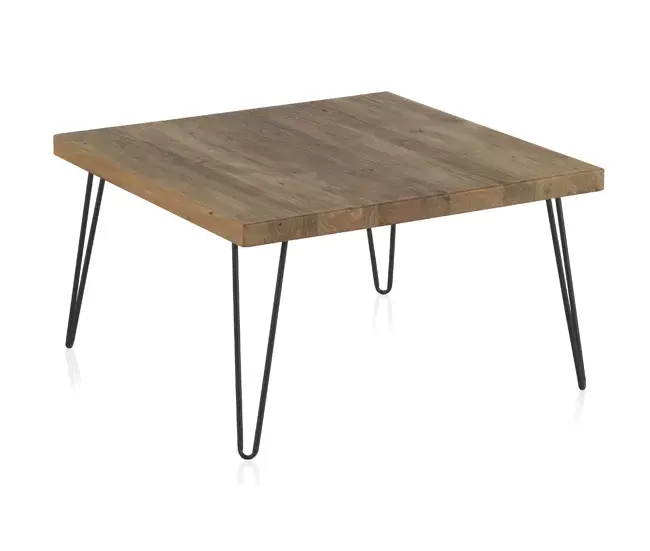 Mesa de centro de madera reciclada con patas de metálico