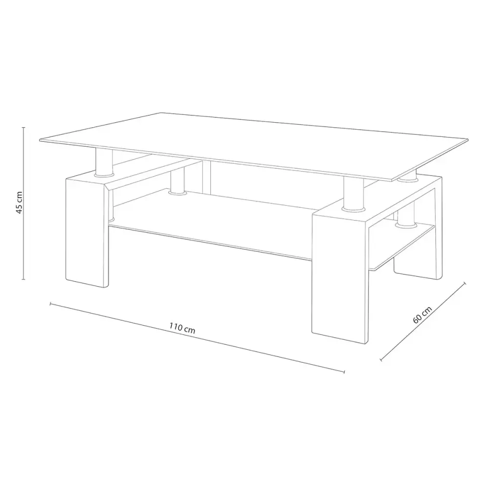Mesa de centro Sama 45x110x60 cm