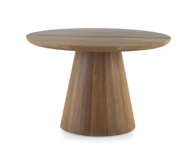 Mesa de madera de jambul sin procesar con pata central de 120 de diametro