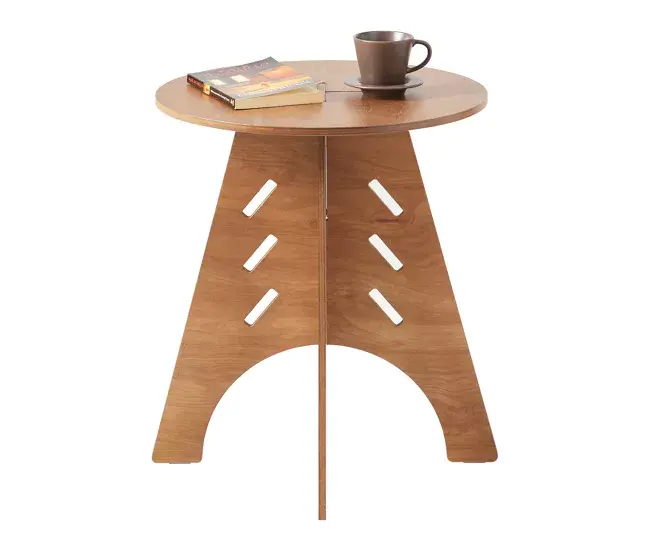 SoBuy HFBT01-BR Mesa Auxiliar con Juntas de Espiga Marrón