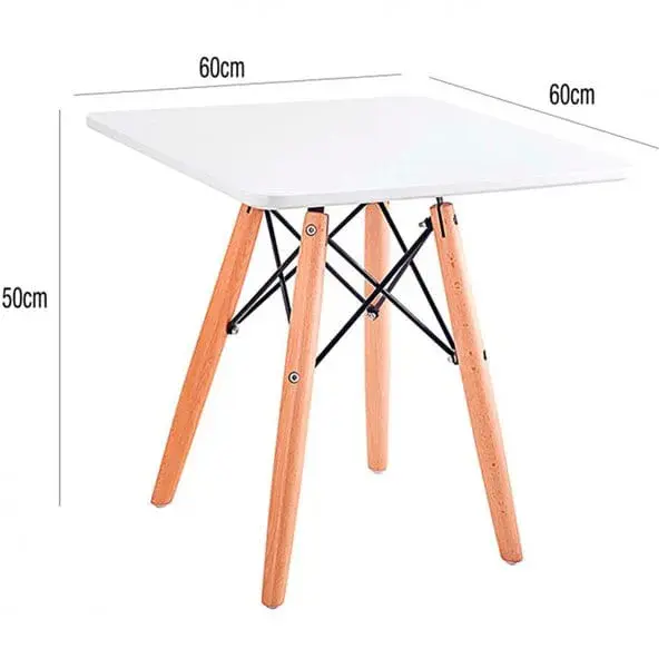 Armario Bajo Mesa infantil cuadrada Thinia Home blanco 50x60x60 cm