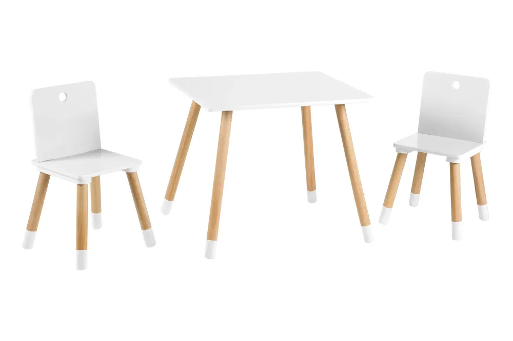 Escritorio Infantil Grupo de asientos para niños, conjunto de muebles infantiles con 2 sillas y 1 mesa, madera, pintado d...